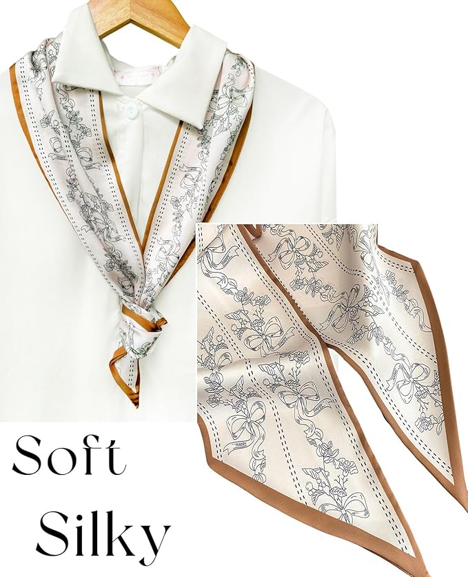 Dailyacc Hair Scarf for Women Fashion Silky Satin Headscarf Wrap Breathable Lightweight Neck Scarves For Handbag