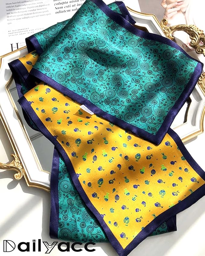 Dailyacc Hair Scarf for Women Fashion Silky Satin Headscarf Wrap Breathable Lightweight Neck Scarves For Handbag