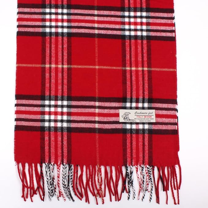 TZ Promise Tartan Plaid Cashmere Feel Classic Soft Luxurious Winter Scarf For Men Women