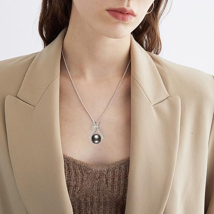 Gifts for Wife-Wedding-Anniversary-Tahitian-Black-Pearl-Necklace for Women Birthday -Jewelry for Her Girlfriend Valentines Day Mothers Day -Gifts for Mom Anniversary Christmas for Her