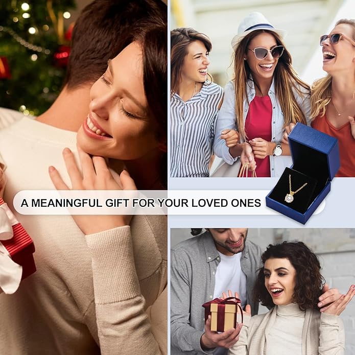 Moissanite Necklace for Women 0.1-12.0CT(3-15mm) Oval/Round Cut Moissanite Pendant 18k Gold Plated Sterling Silver Necklace D Color VVS1 Solitaire Pendant with 18+2 Inch Chain Jewelry for Mom/Wife