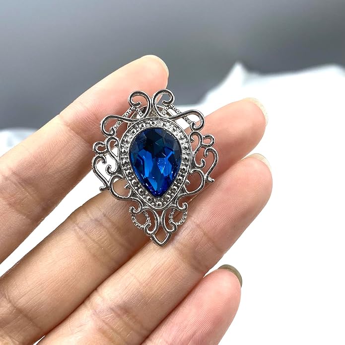 Vintage Silver Color Men's Brooches for Women Lovely Water Drop Badge Flame Crystal Brooch Lapel Pins Fashion Jewelry