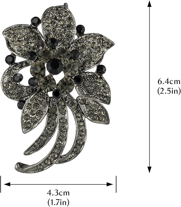 HAISWET Wedding Bridal Rhinestone Flower-shape Brooch Pin for Women