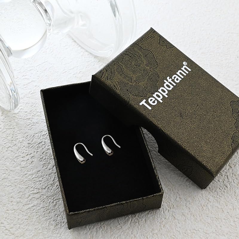Tiny Pull Through Earrings Simple S925 Sterling Silver Earrings Minimalist Teardrop Threader Earrings for Women Trendy