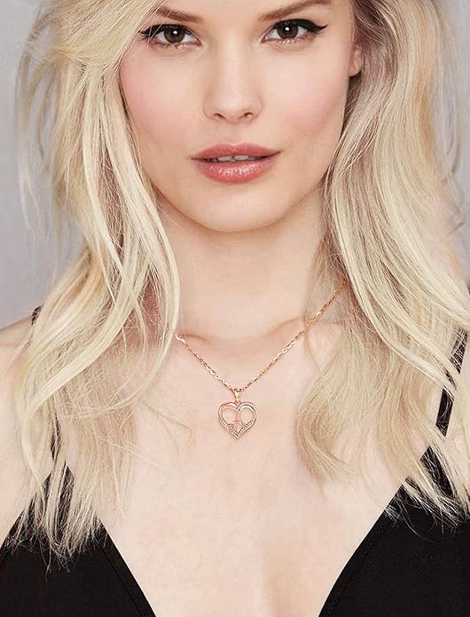 INFUSEU Unique Initial Necklaces for Women Girls Small Heart Letter Jewelry, Meaningful Personalized Gifts