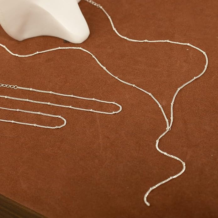 Lariat Necklace for Women, Dainty 14K Gold/Silver Plated Long Necklaces for Women Trendy Simple Layered Y-Shaped Drop Pendant Necklace Adjustable Gold Jewelry Gifts For Her Christmas Stocking Stuffer