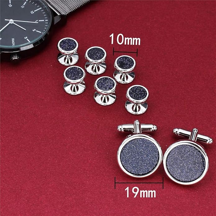 HAWSON Fashion Mother-of-Pearl Tuxedo Shirt Button and Cufflink Set, Specially Designed for Wedding Business