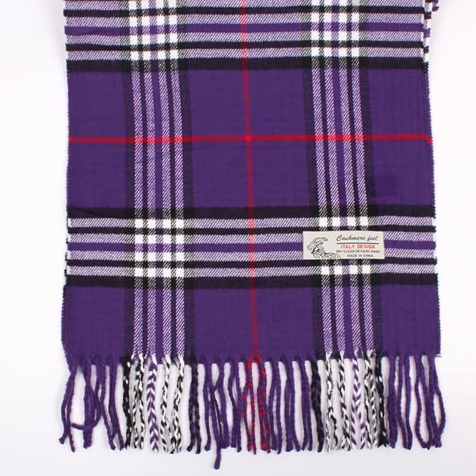TZ Promise Tartan Plaid Cashmere Feel Classic Soft Luxurious Winter Scarf For Men Women