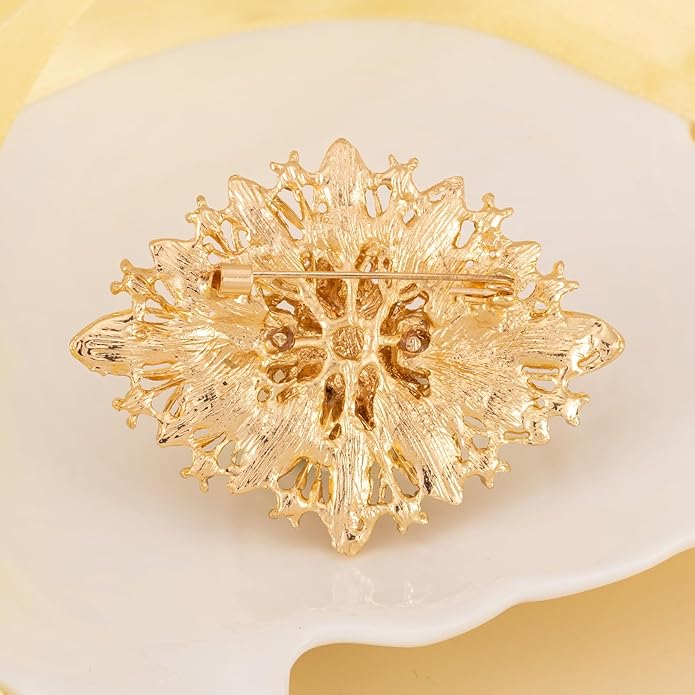 HAISWET Vintage Art Deco Crystal Rhinestone Brooch Pin for Women
