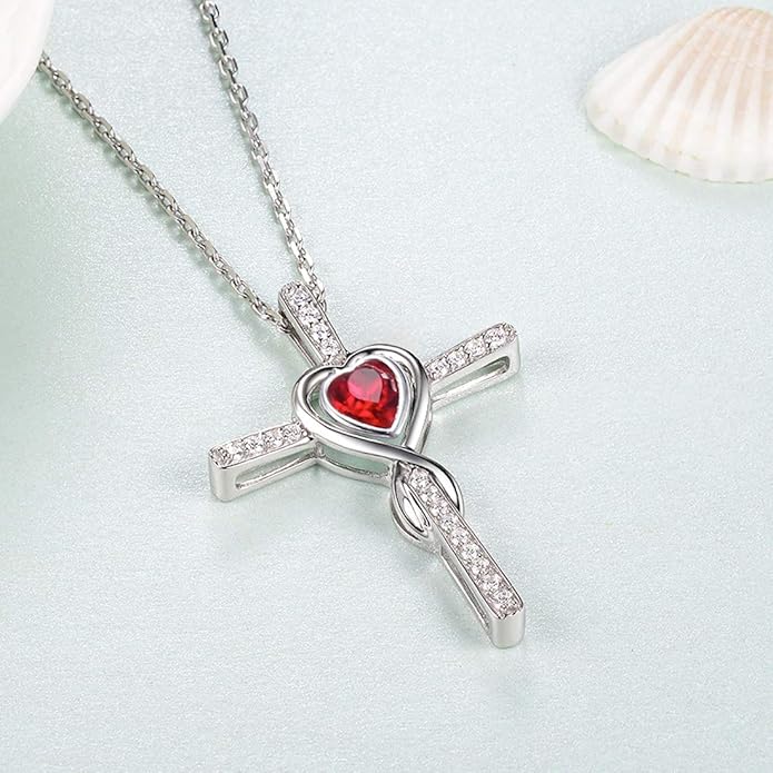 Dorella Love Infinity Christmas Jewelry for Women Birthday Gifts Wife Mom December January Birthstones Blue Topaz Garnet and More Stones Jewelry 925 Sterling Silver