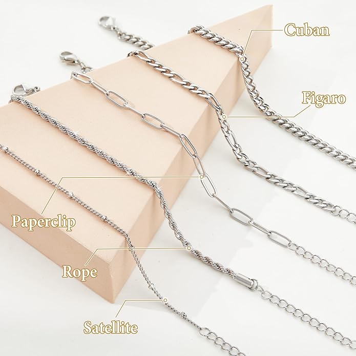 Gold Bracelets for Women Non Tainish,Dainty Bracelets Stack for Women Trendy, Gold Plated Cuff Bracelets Stack With Beaded Cuban Paperclip Snake Rope Bangle Hand Chain Jewelry Gifts for Women