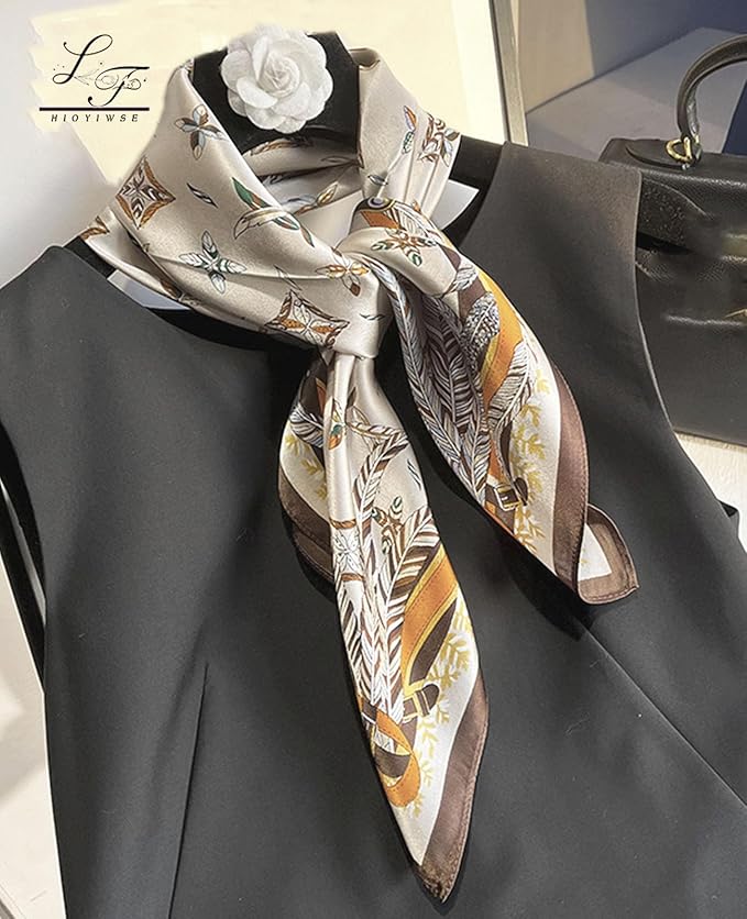 Hioyiwse Satin Bandanas Head Scarf For Women Hair Scarves Accessories Lightweight Fashion Wrap Neck Silk Sleeping Headscarf