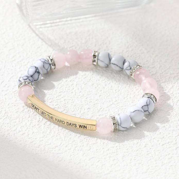 KHKINDPRO Dont Let The Hard Days Win Bracelet for Women Men, Handmade Braided Adjustable Wrap Stainless Steel To My Daughter/Best Friend Inspirational Gifts Ladies Jewelry