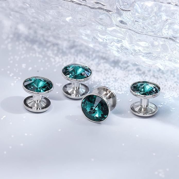 HAWSON Cufflinks for Men with 4/6 pcs Shirt Studs Set, Gift Box Packed, Mens Jewelry or Accessories for Wedding, Party, Anniversary, Birthday