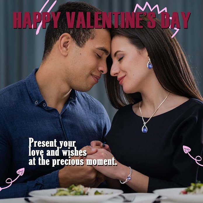 Charming Crystal Jewelry Sets For Women 18K White Gold Plating Bracelet Necklace And Earrings Sets For Wife Girlfriend Or Mothers Idea Gift For Mother's day