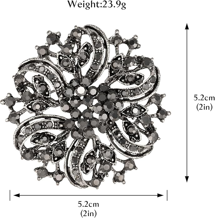 HAISWET Wedding Party Sprial Flower Crystal Rhinestone Brooch Pin for Women Jewelry