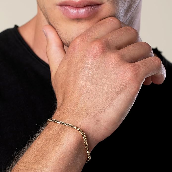 Galis Mens Bracelet Dvir - Stainless Steel for Men, Non Tarnish Rope Chain Bracelets, Stylish Birthday, Gift for Men, Dad, Husband, Boyfriend