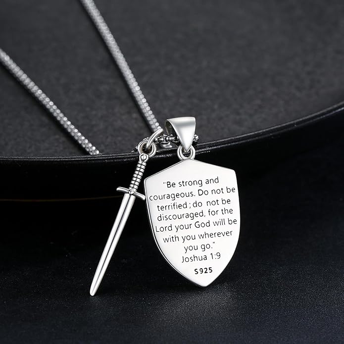 Taioiat Saint Necklace 925 Sterling Silver St Necklace Amulet Pendant Jewelry Religious Gift for Men Women