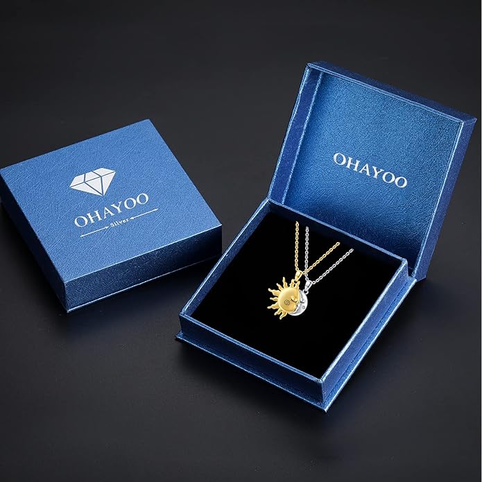 OHAYOO Dragon Phoenix Matching Necklace for Couples 925 Sterling Silver Yin Yang Pendant Necklaces for Couples Jewelry for Him and Her
