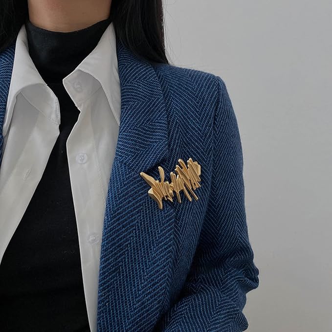 HANGELI Irregular Metal Brooches Simple Design Fashion Retro Brooch Female Brooch Accessories Alloy