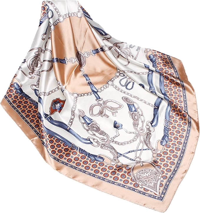Wander Agio Silk Feeling Head Scarf Womens Fashion Printing Scarves Pattern Square Satin Face Headscarf