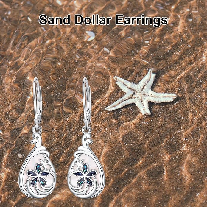 MONGAS Dragonfly/Sunflower/Hummingbird/Sand Dollar/Crab/Champagne/Arrow/Cherry/Ankh/Sloth Earrings for Women Sterling Silver Dragonfly/Sunflower/Hummingbird/Sand Dollar Jewelry for Women