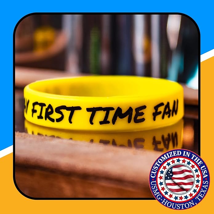 USMG Custom One Color Print Rubber Bracelets Silicone Wristbands - Add a Message - Personalized for Motivation, Events, Support, Fundraisers