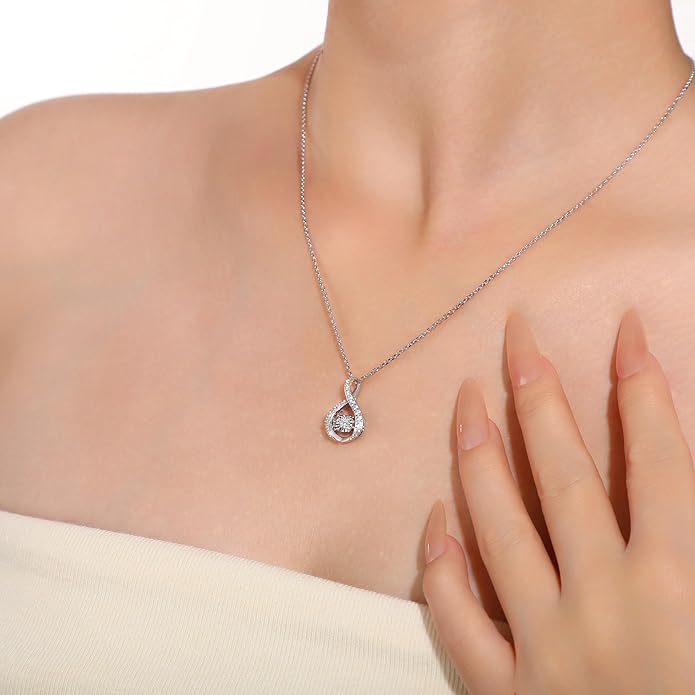 Sterling Silver Lab Grown Diamond Halo Pendant Necklace, Chain Included,ideal gift for anniversaries, birthdays, or any milestone celebration