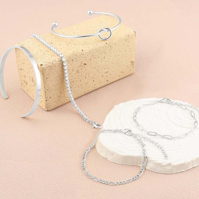 AOZEL Gold Plated Bracelets for Women Stack,Bangle Cuff Bracelet Set Non Tarnish Jewelry for Women Trendy