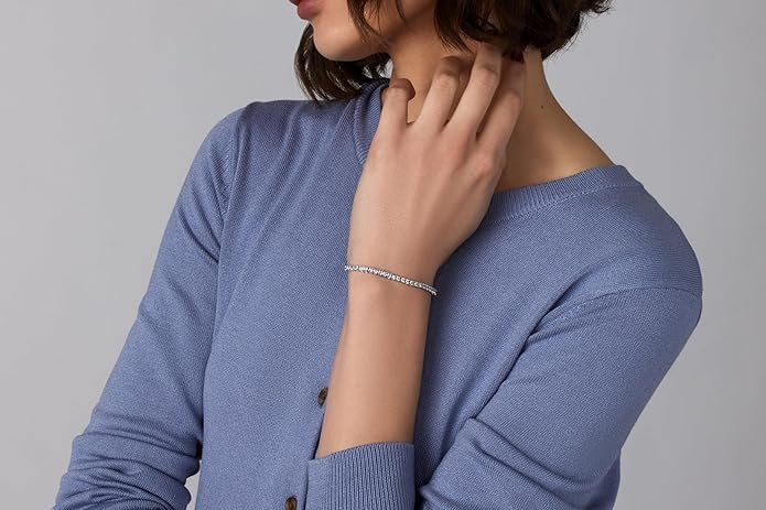 GILDED 1/2 CTtw Natural Diamond Bolo Bracelets for Women | Sterling Silver Bracelet | Fine Jewelry for Her | Timeless Design | Gift Box Included