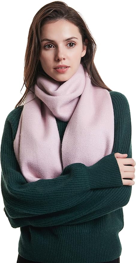 EURKEA 100% Cashmere 2025 Winter Scarf for Women Fringed Edges Warm & Soft Lightweight Solid/Plaid/Two-Tone Free Size