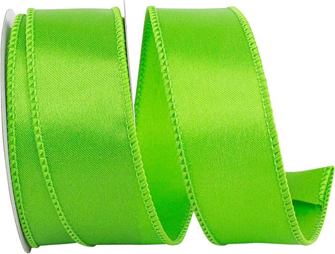 Reliant Ribbon 92575W-185-09F Satin Value Wired Edge Ribbon, 1-1/2 Inch X 10 Yards, Citrus