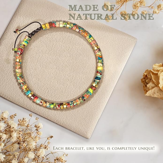 30th 40th 50th 60th 70th 80th Birthday Gifts for Women, Natural Stone Bracelet Birthday Gifts for Mom Daughter Grandma Sister Friends Coworker
