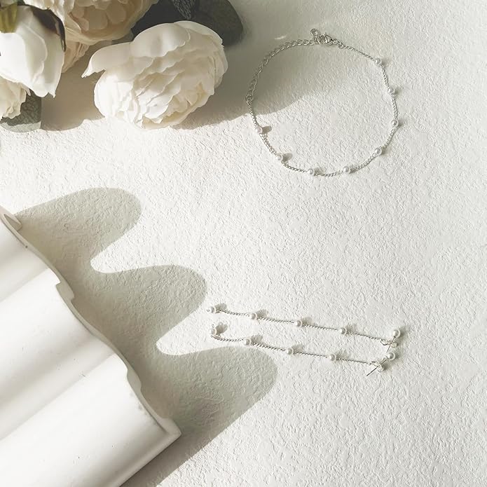 Lariat Gold Necklace for Women, Dainty Long Necklace 14k Gold Plated/Silver Y-Shaped Layered Beaded Chain Drop Necklaces for Women Trendy Simple Gold Jewelry for Women Gifts