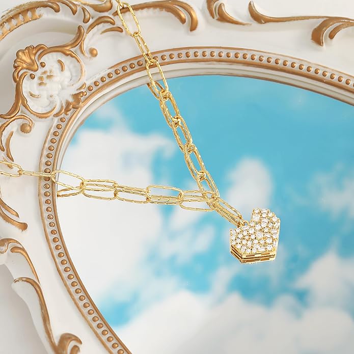 CANEVINKA 18K Gold Plate Coin Pendant Necklace for Women Dainty Compass Sunflower Necklaces Personalized Chain Layered Jewelry