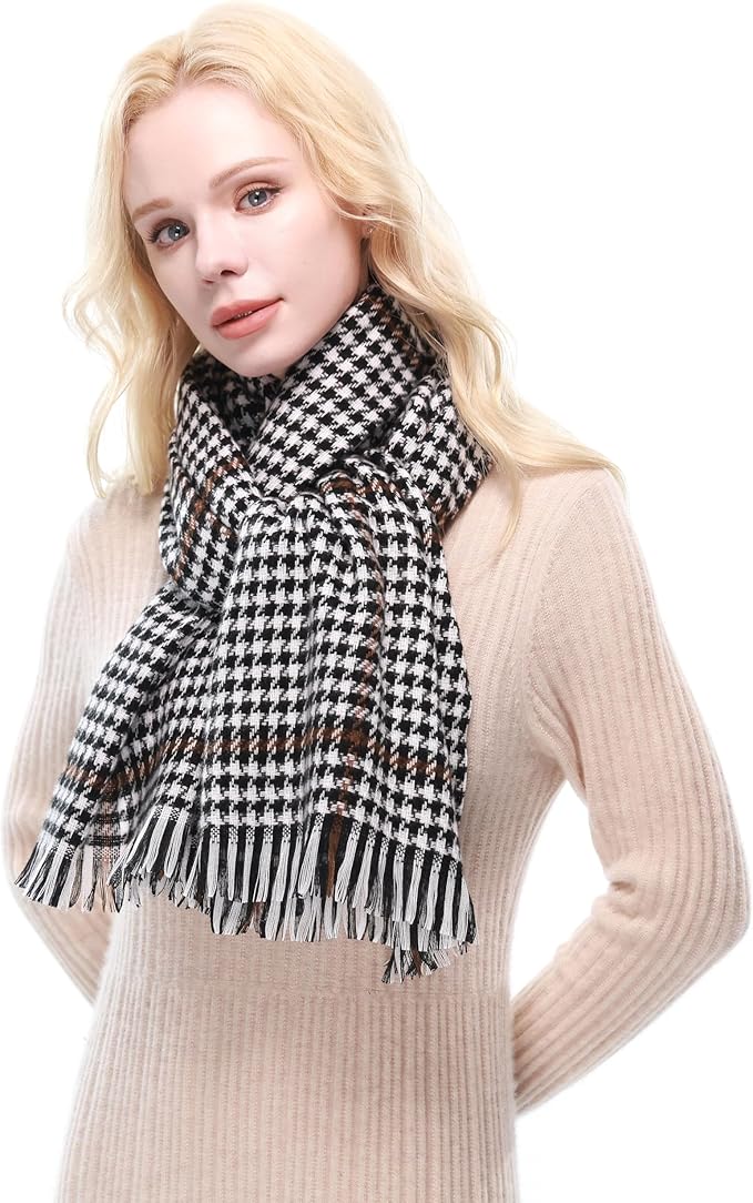RIIQIICHY Plaid Scarf for Women Fall Winter Pashmina Scarves Wraps for Cold Weather Warm Large