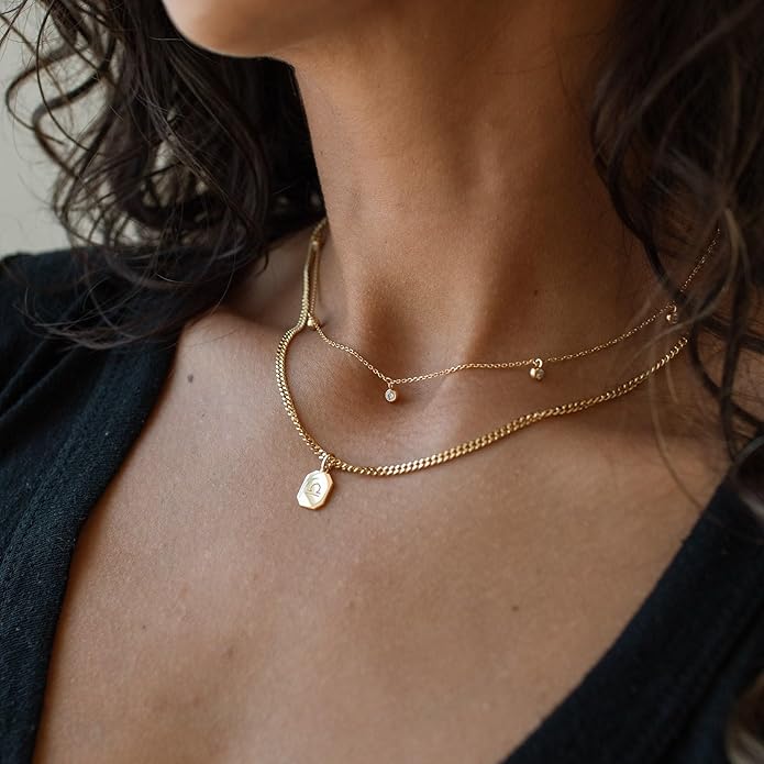 Dainty Necklaces for Women Cute Station Choker Necklace Cubic Zirconia Simulated Diamond Necklace Simple Layering CZ Necklace Trendy Jewelry Gifts