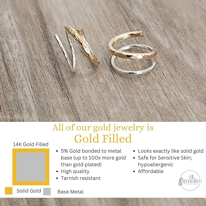 Handmade TINY Huggie Mixed Metal Twist Loop Earrings Double Hoop for Single Piercing Sterling Silver & Gold Earrings for Women Spiral