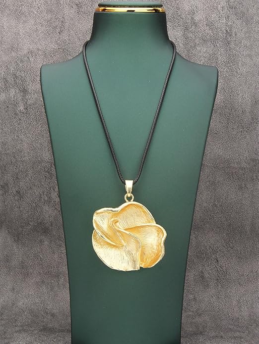Long Boho Necklaces for Women Vintage Leather Wooden Pendant Y Choker Ethnic Style Gold Circle Hippie Sweater Necklace