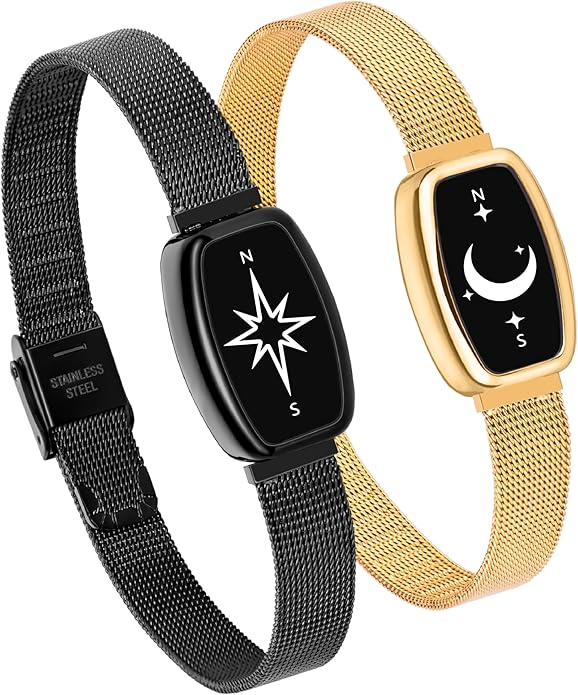 PNMNBW Long Distance Touch Bracelets for Couples, Vibration & Light up | Long Distance Couples Bracelets Relationship Gifts for Girlfriend Bluetooth Pairing Jewelry Xmas Gifts