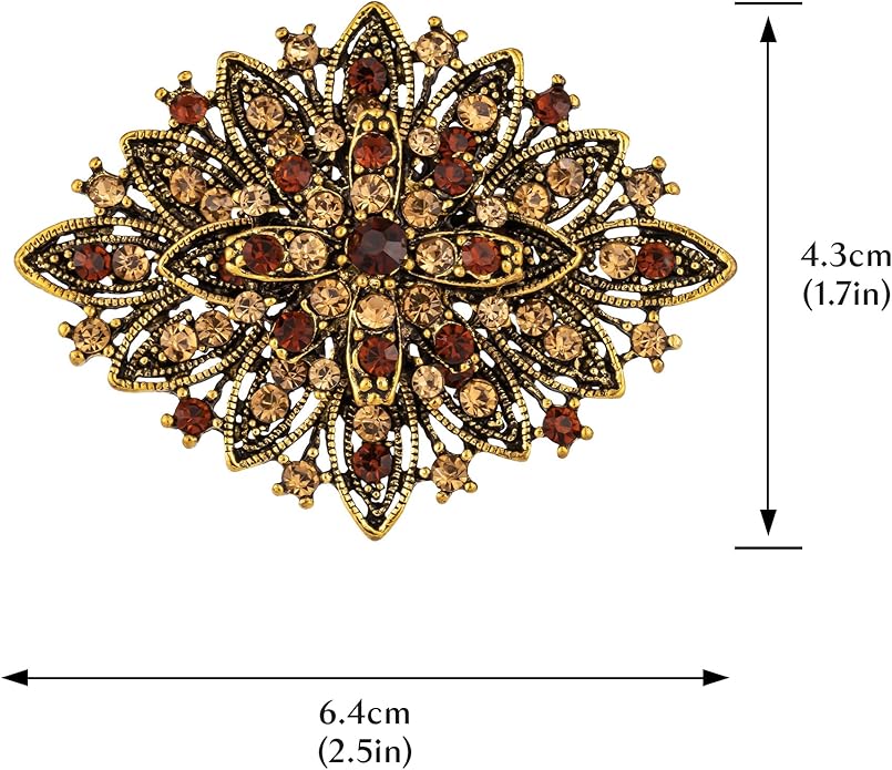 HAISWET Vintage Art Deco Crystal Rhinestone Brooch Pin for Women