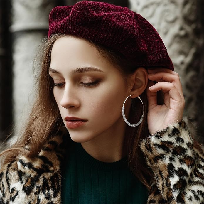 PROSTEEL 30/40/60/80/100mm Chunky Hoop Earrings For Women Gold Plated/Black Stainless Steel Hoops Earrings Statement Jewelry