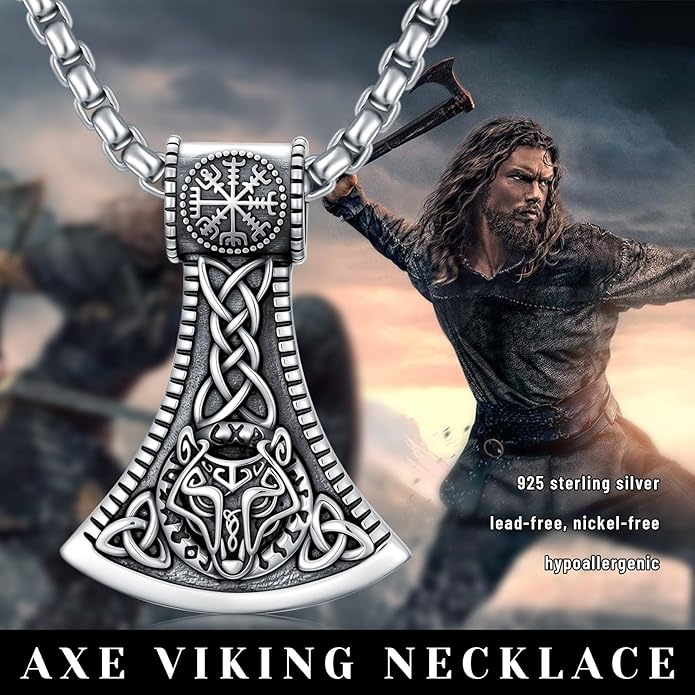 Suiknsn Arrowhead Necklace for Men Women 925 Sterling Silver Turquoise Malachite Celtic/Eye of Horus/Viking Arrow Pendant Amulet Jewelry Gifts Native American Necklace