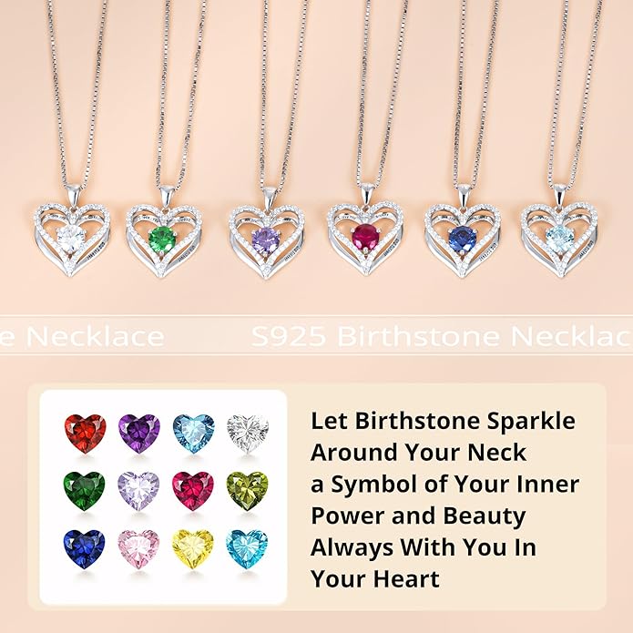 Kuschelkatze Entwined Souls Necklace - Sterling Silver Double Heart Pendant | Engraved 'I Love You Always and Forever' | Gift for Couples, Anniversary, Wedding