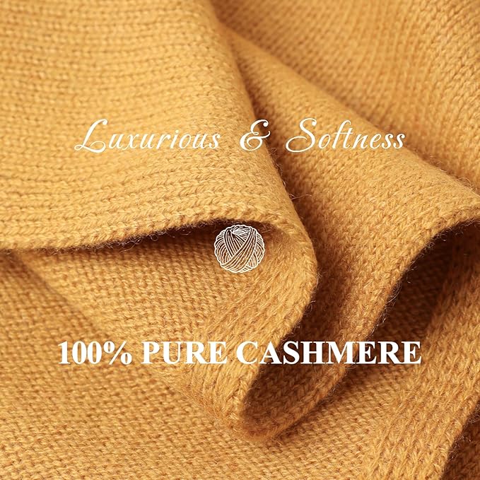 NUOHEMULE Luxury 100% Cashmere Scarf for Women & Men, 59''x10'' Extra Warm Winter Scarf, Blanket Scarves in Premium Gift Box