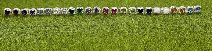 10K White Gold Birthstone Stud Earrings For Women - Hypoallergenic Trendy Diamond Women Jewelry Earrings Set - Simple Waterproof Ladies Earring Pack - Jewelry Gifts for Wife