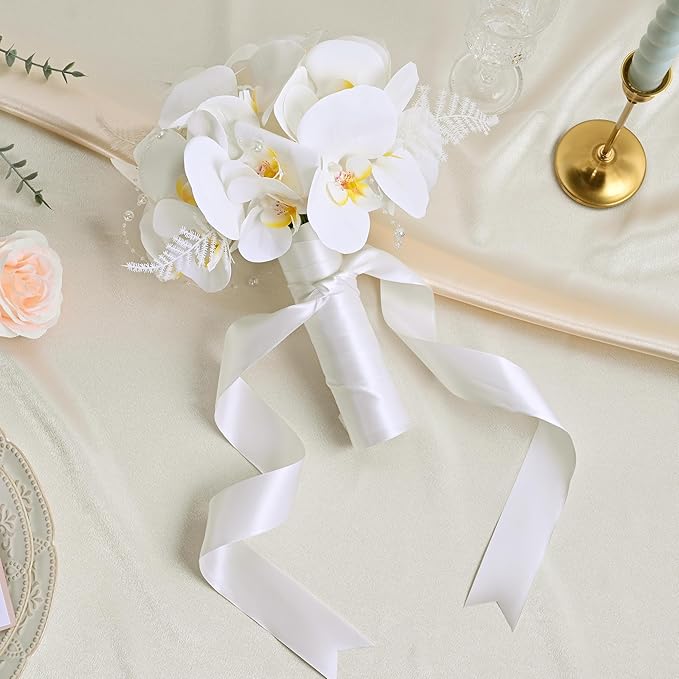 LEEQE Double Face Satin Ribbon 1-1/2" X 50 Yards Polyester Off White Ribbon for Gift Wrapping Very Suitable for Weddings Party Invitation Decorations and More
