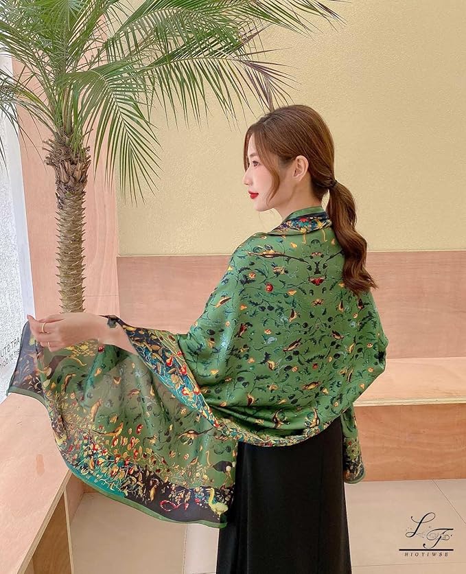Hioyiwse Shawl Scarf For Women Lightweight Scarves Floral Pattern Formal Evening Dressesformal Shawl Summer Wraps
