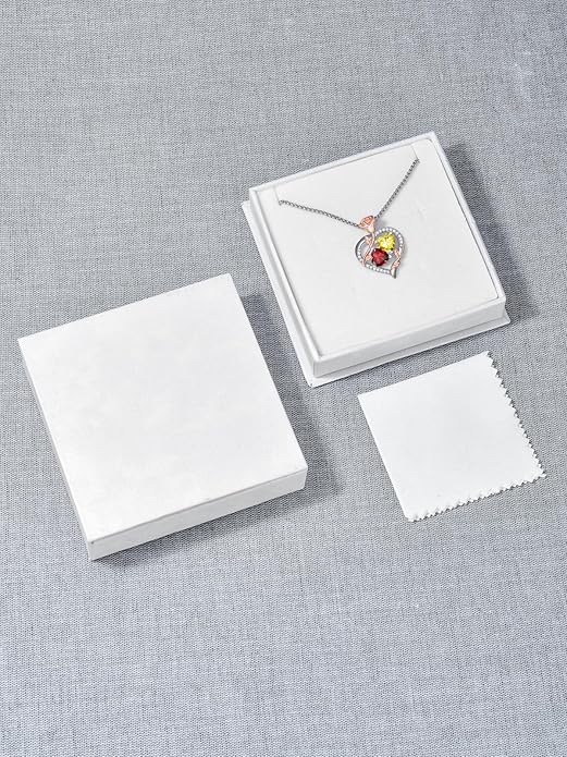 Christmas Gifts for Women Rose Heart Birthstone Pendant Necklace I Love You Forever Jewelry Valentine Mothers Day Birthday Gifts for Women Her Wife Girlfriend