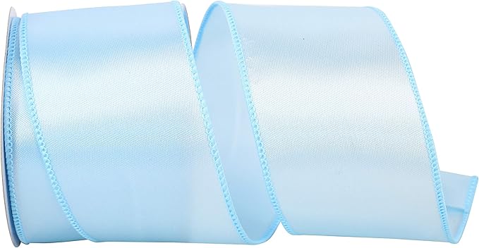 Reliant Ribbon 92575W-311-40F Satin Value Wired Edge Ribbon, 2-1/2 Inch X 10 Yards, Pale Blue